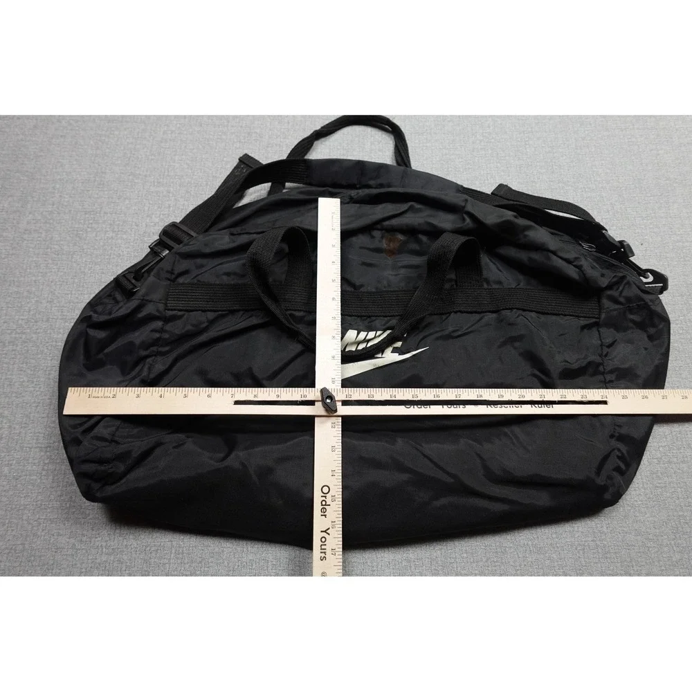 Vintage Nike Black Just Do It Duffle Bag Soft Case Adjustable Strap Men 23